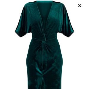 Pretty Little Thing emerald green velvet maxi